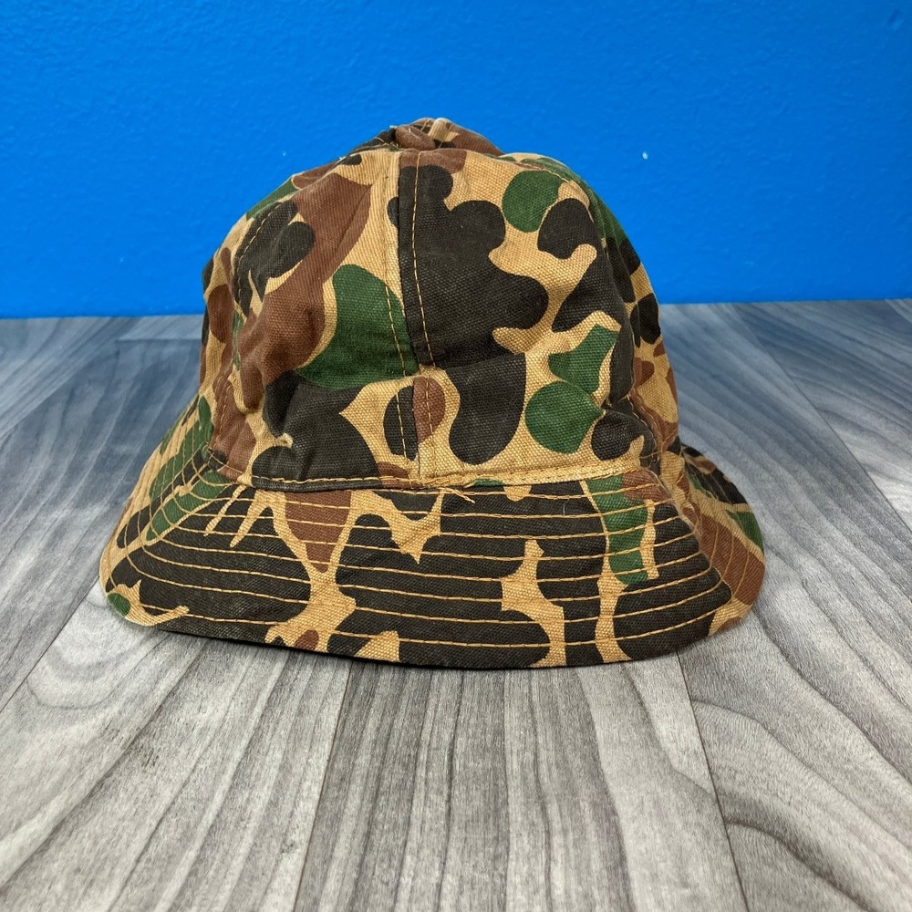 Vtg Rothco Bucket Hat Men's Medium Duck Camo Woodland Reversible Military Style